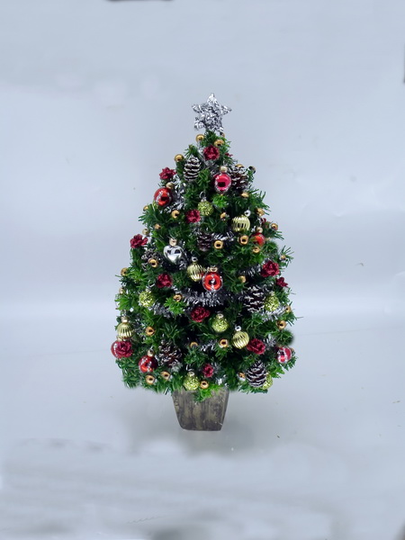 (image for) Luxury Dollshouse Miniature 5.5" Christmas Tree Red/Gold/Silver